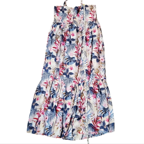 Ellison Dress Womens Size Medium Multicolor Tropical Print Ruffle Maxi Dress - Picture 8 of 11